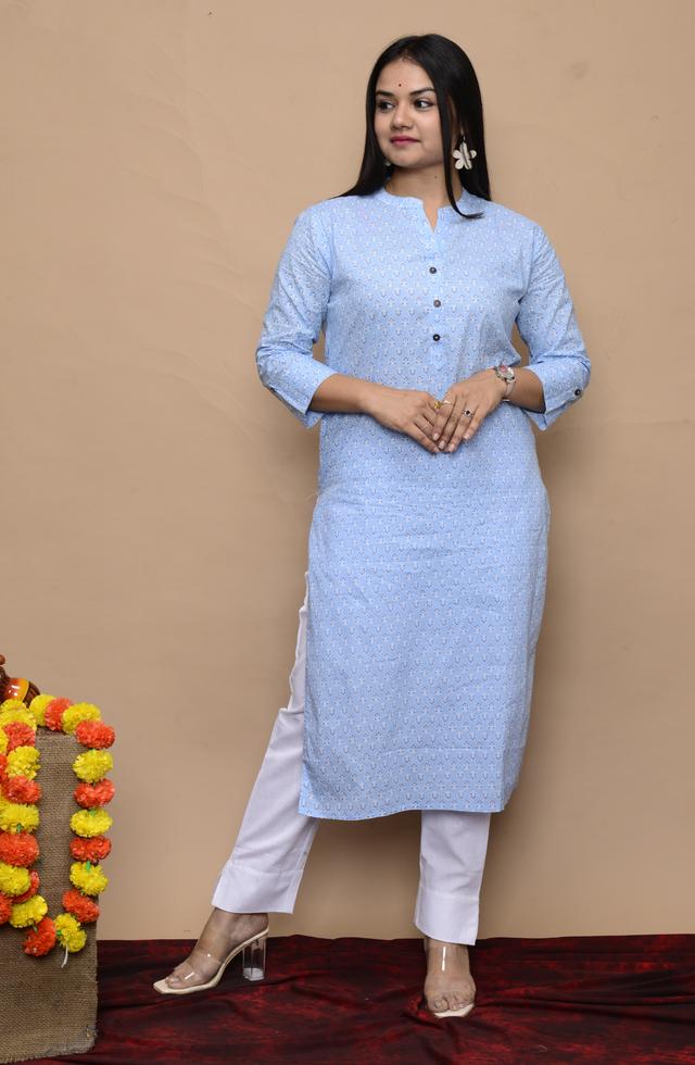 Women Solid Straight Kurti