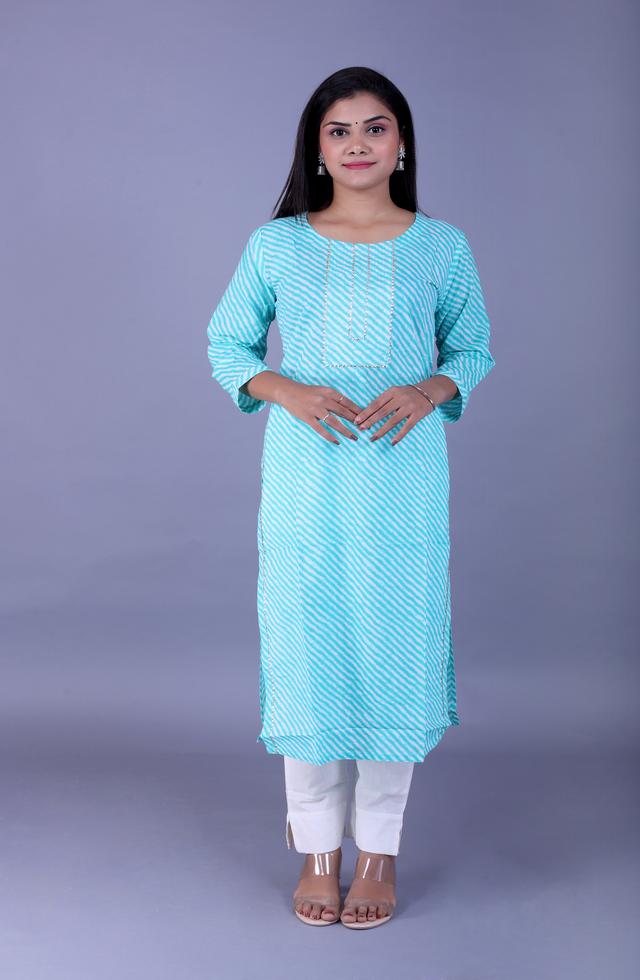 Gorgeous Straight Fit Kurti In Sky Blue