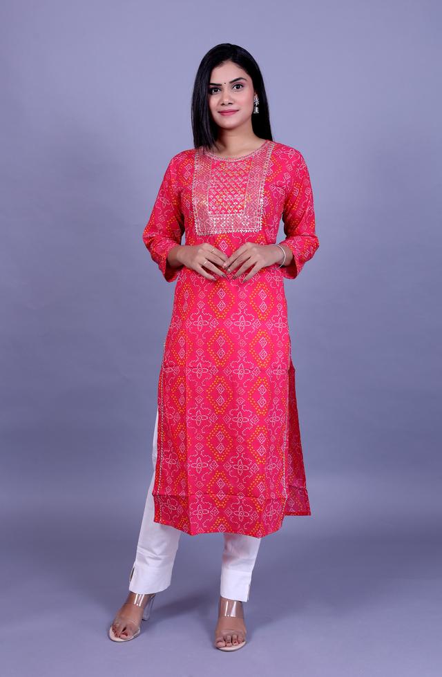 Pink Straight Kurti