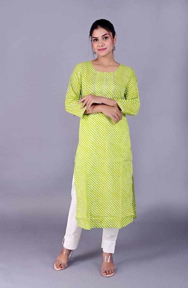 Lime Women Straight Kurti