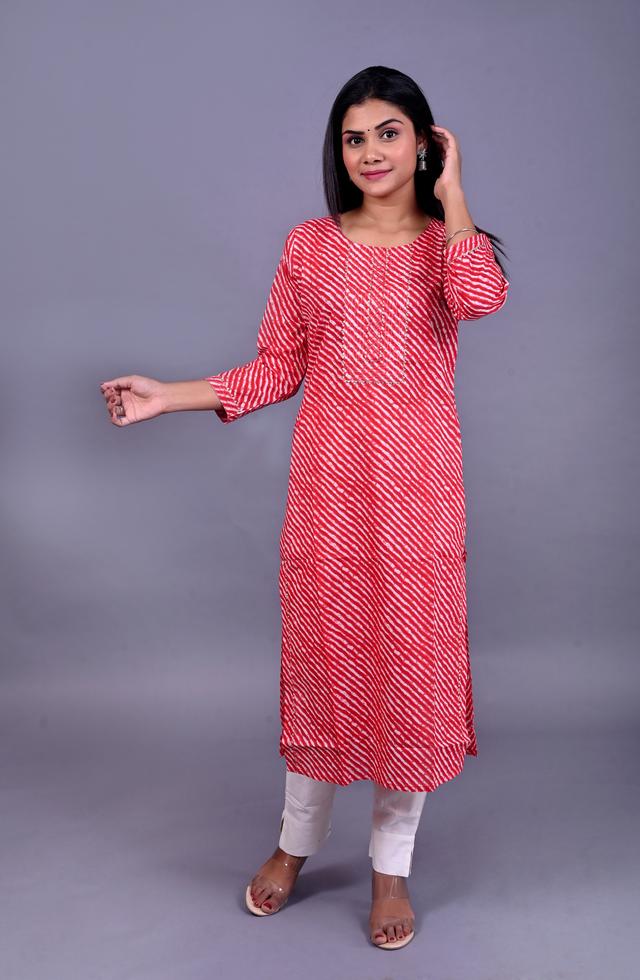 Printed Kurti In Red