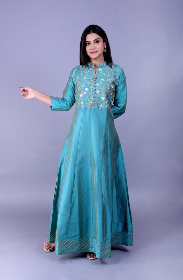 Classic Chanderi Long Dress