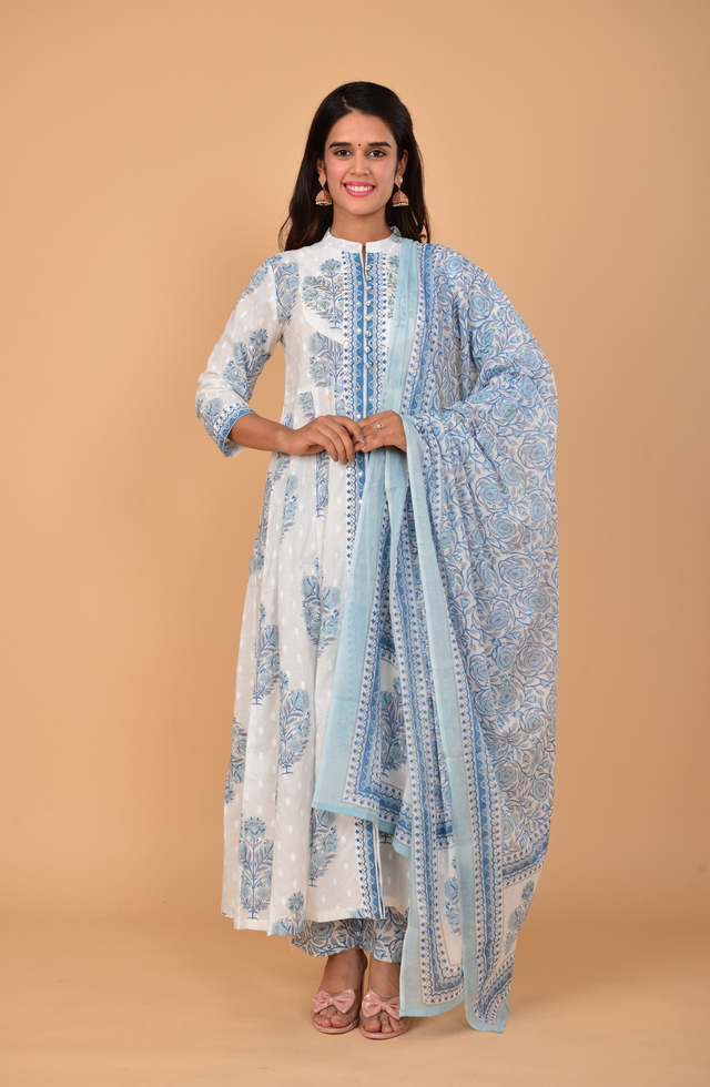 Women Front Cut Anarkali Set