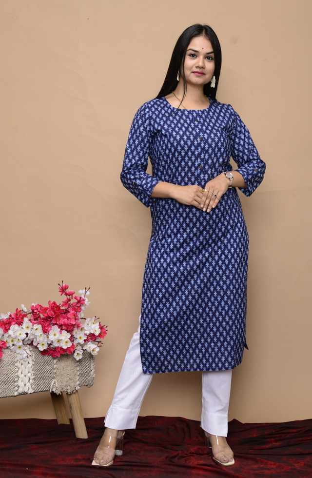 Navy Blue Stylish kurti