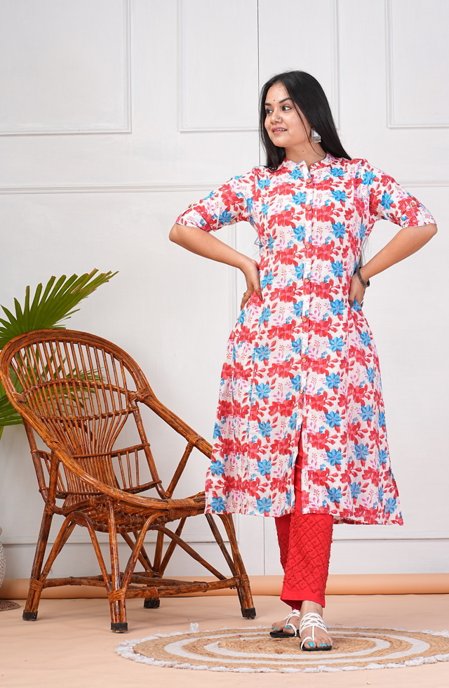 A-Line Kurti In White