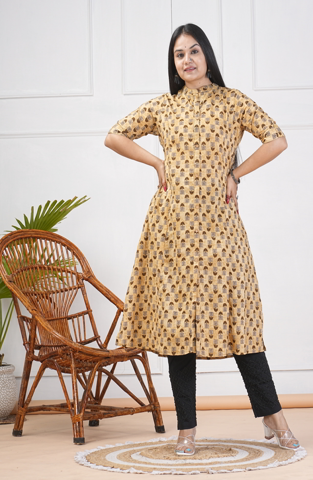 Mustard A-Line Kurti