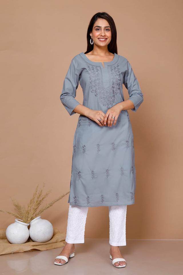 Embroidery Straight Kurti