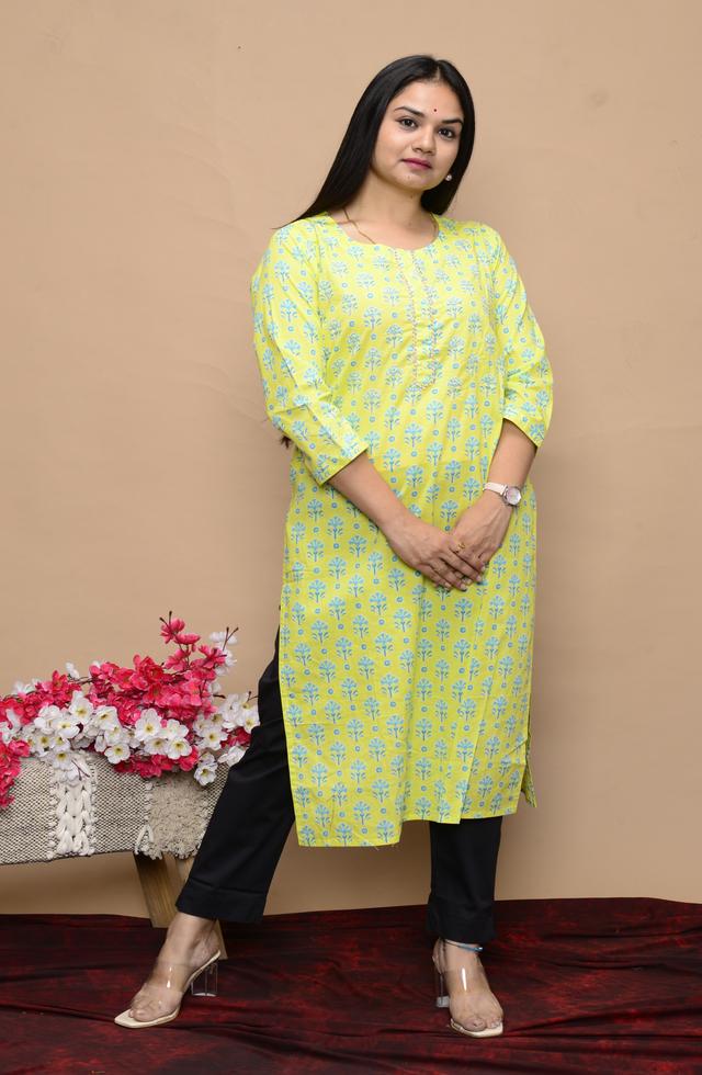 Stunning Kurti With Moti Work