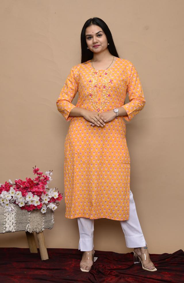 Ethnic Kesariya Kurta For Women