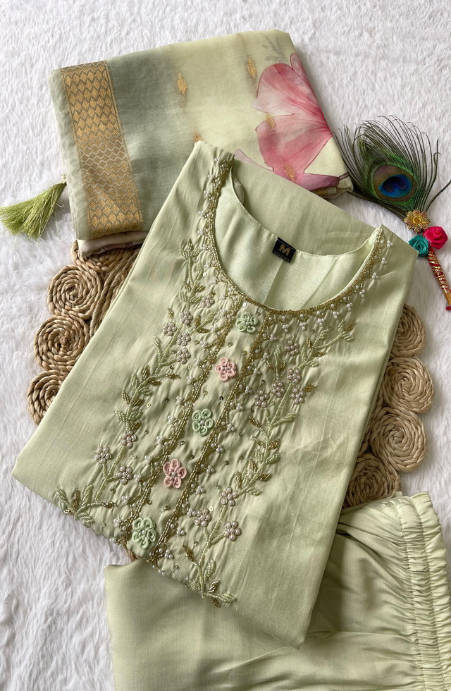 Pretty Straight Suit Set For Women In Mint Green