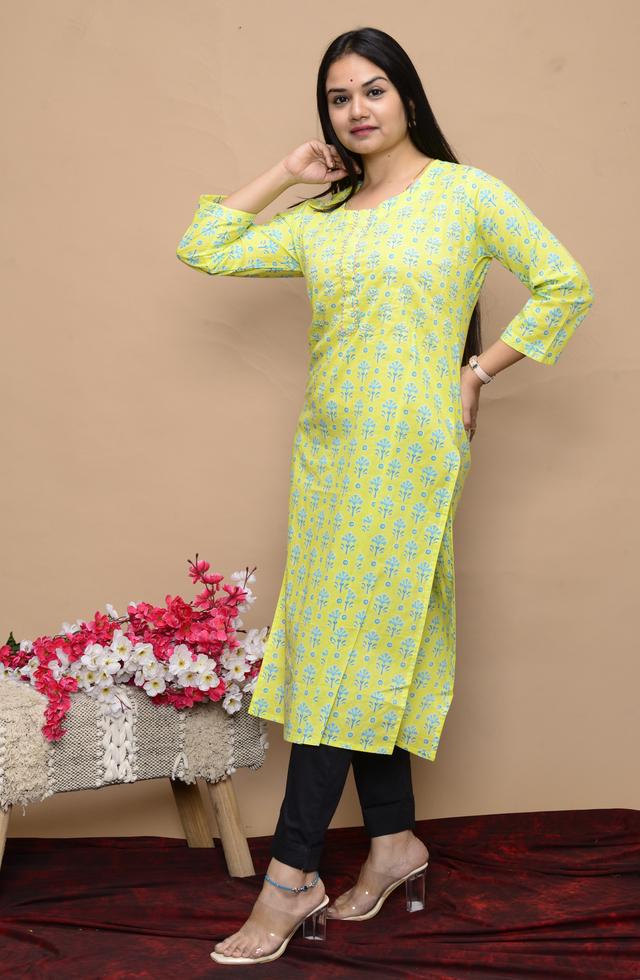 Stunning Kurti With Moti Work