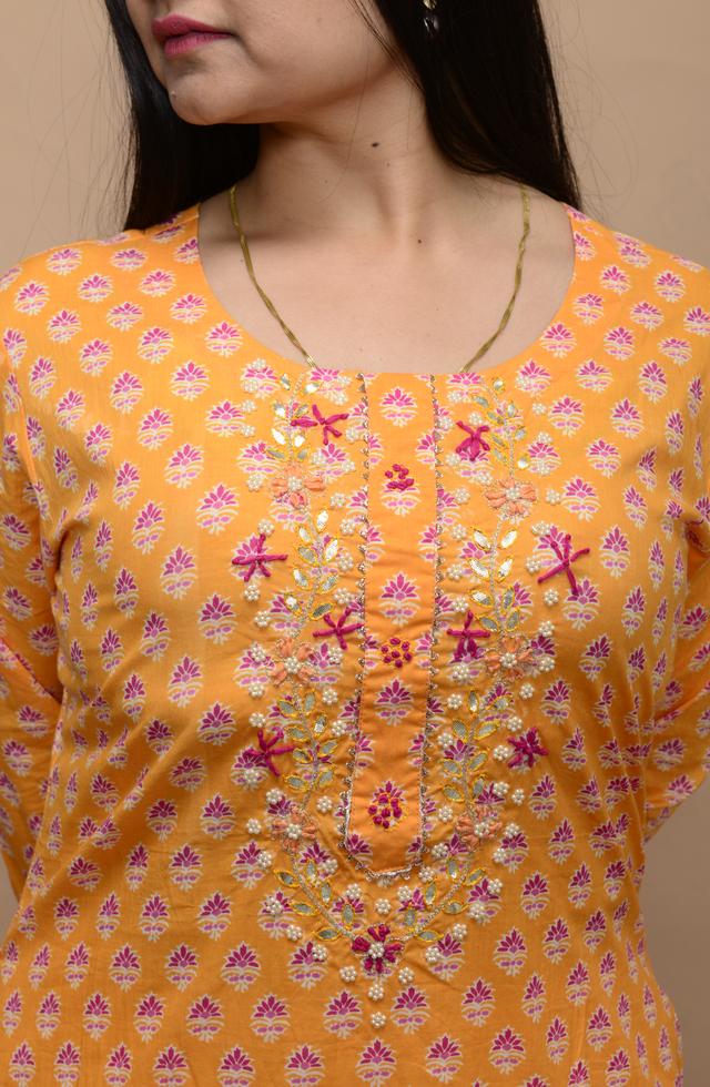 Ethnic Kesariya Kurta For Women