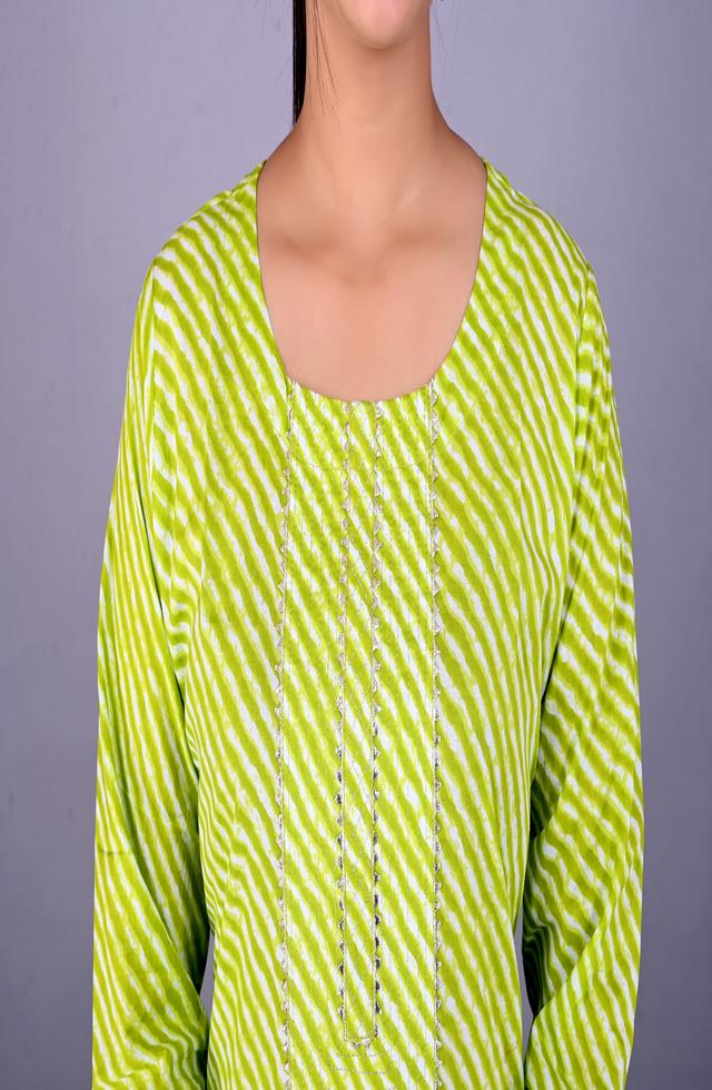Neon Green Straight Fit Kurti