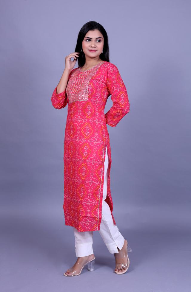 Pink Straight Kurti
