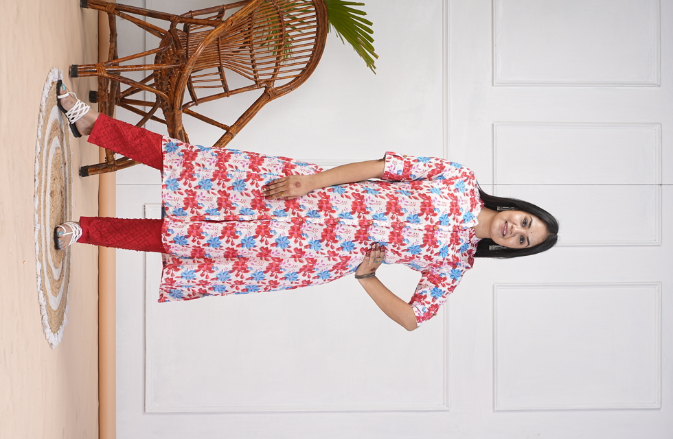 A-Line Kurti In White