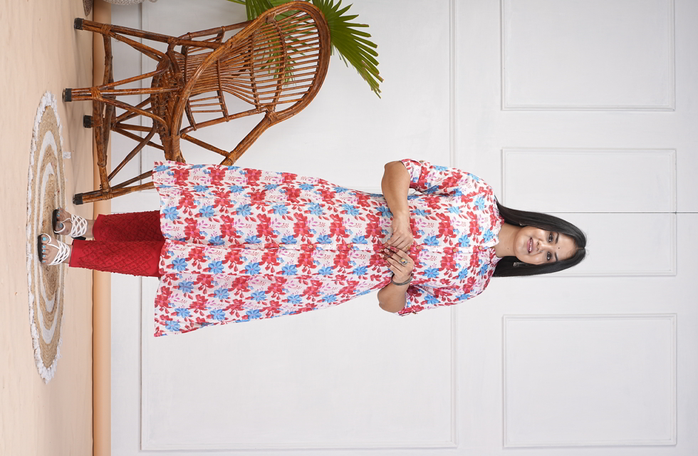 A-Line Kurti In White