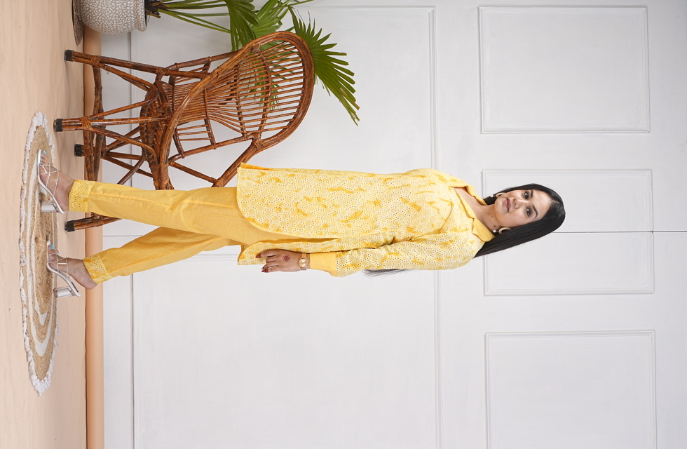 Stylish Co-ord Set In Yellow