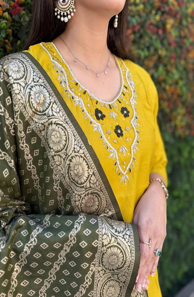 Trendy Mustard Suit Set