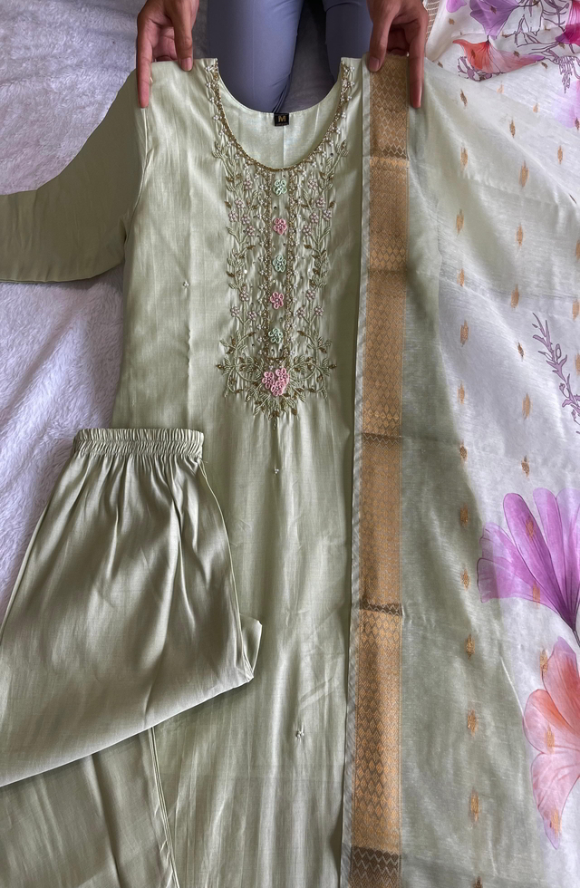 Pretty Straight Suit Set For Women In Mint Green