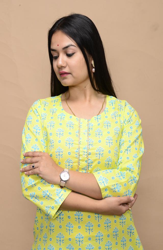 Stunning Kurti With Moti Work