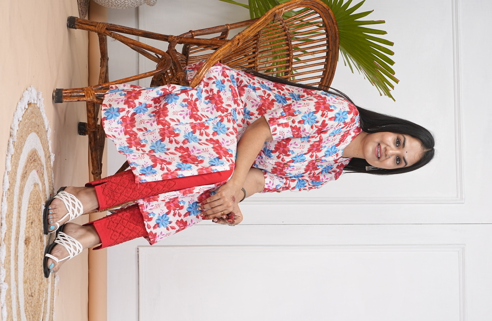A-Line Kurti In White