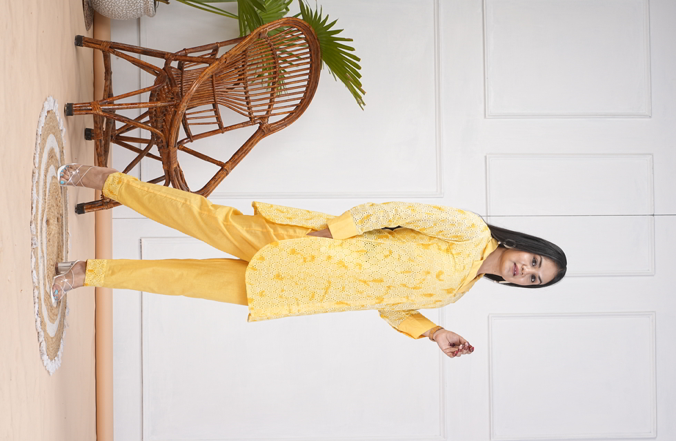 Stylish Co-ord Set In Yellow