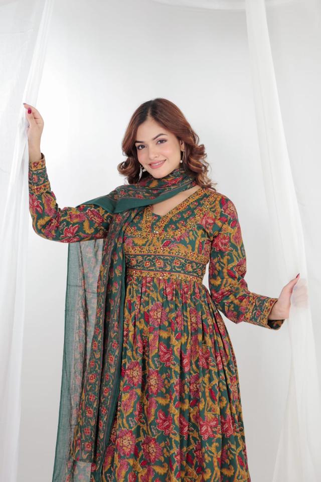 Trendy Full Sleeve Anarkali Set
