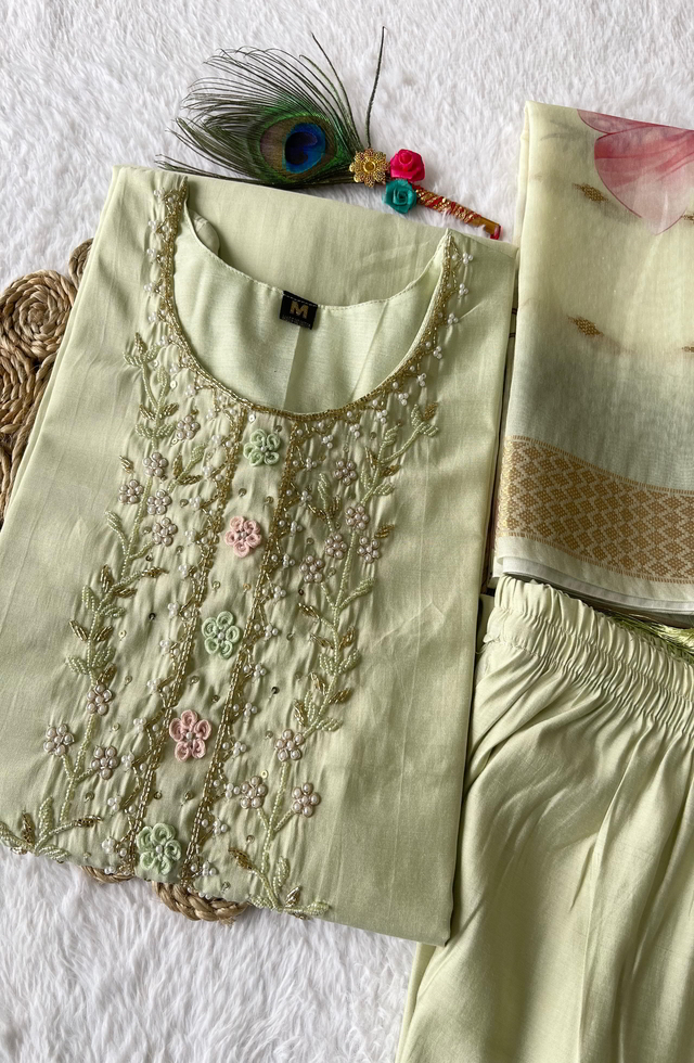 Pretty Straight Suit Set For Women In Mint Green