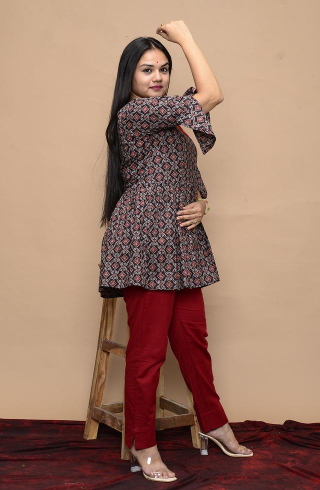 Angrakha Ethnic Printed Short Kurti