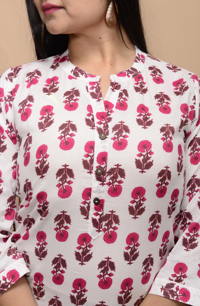 Printed Cambric Pleated Kurti