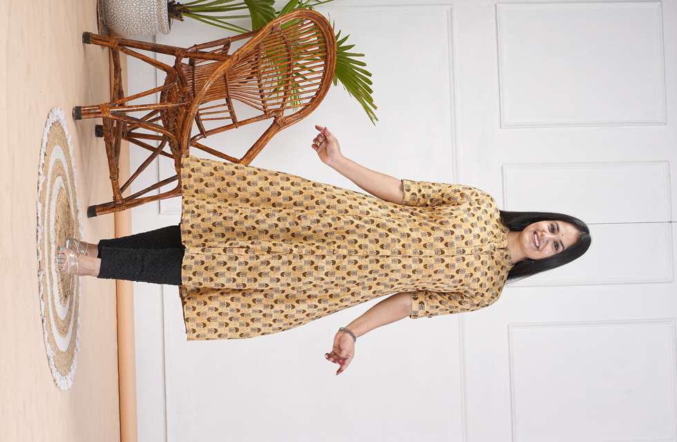 Mustard A-Line Kurti