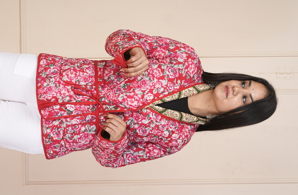 Dazzling Quilted Jacket In Red