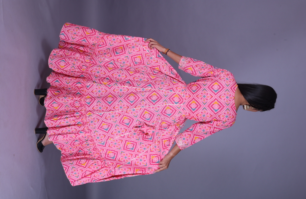 Pretty Pink Long Dress For Women