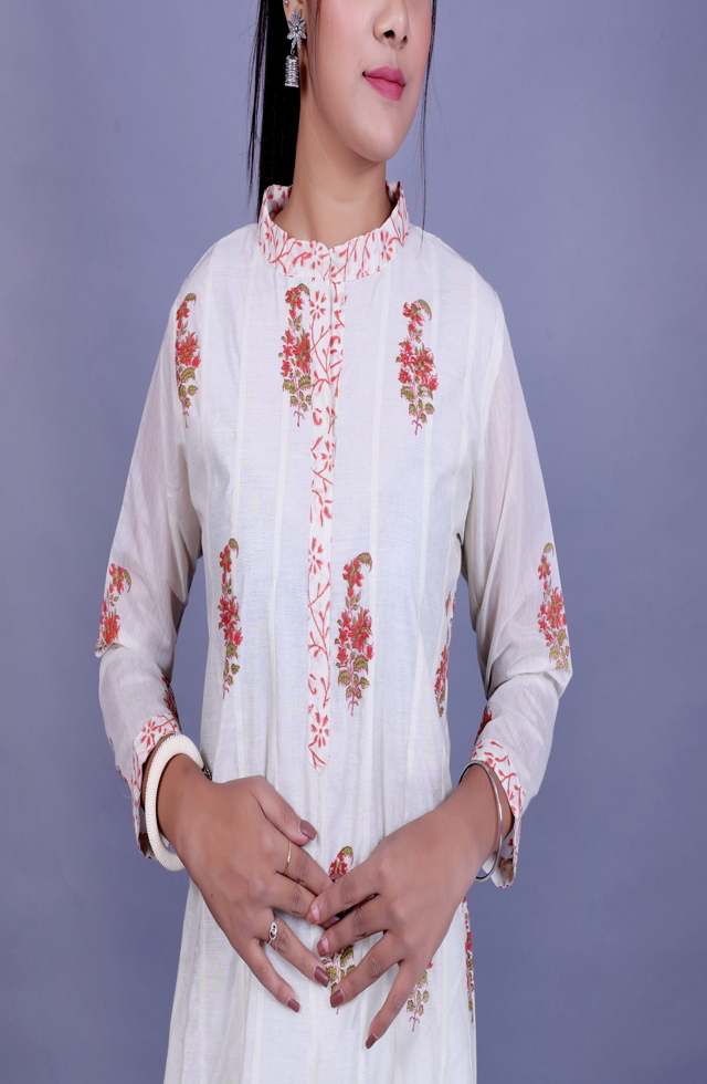 Elegant Chanderi Silk Long Dress