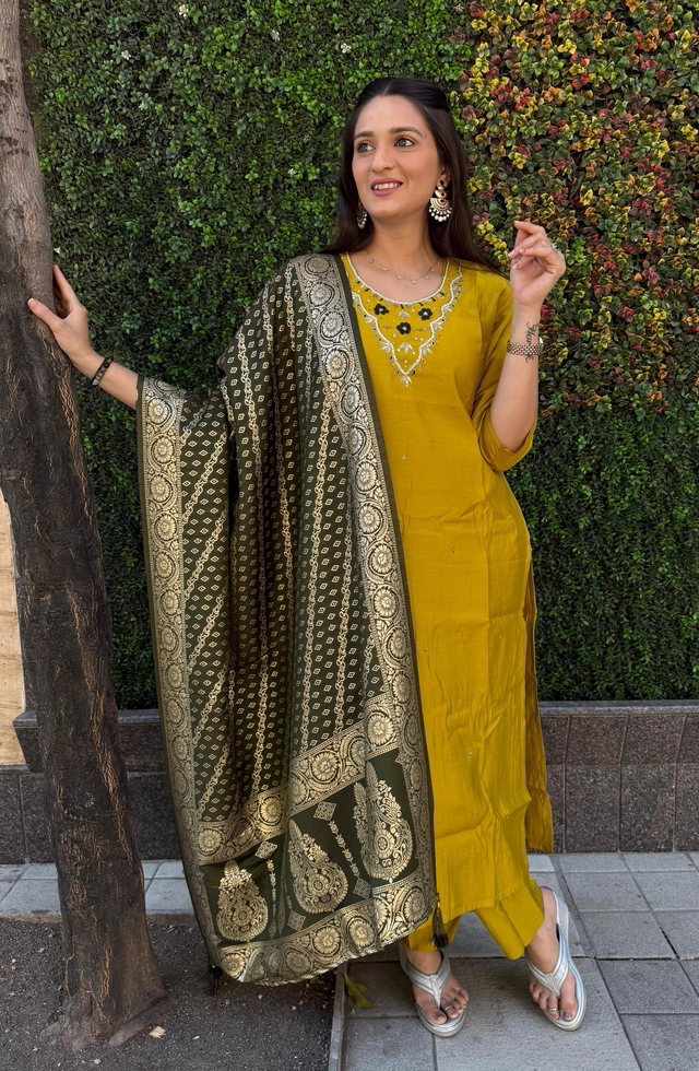 Trendy Mustard Suit Set