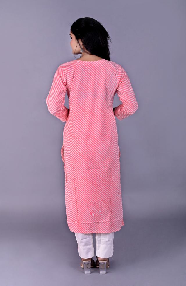 pBeautiful Straight Fit Kurti in Peach Color