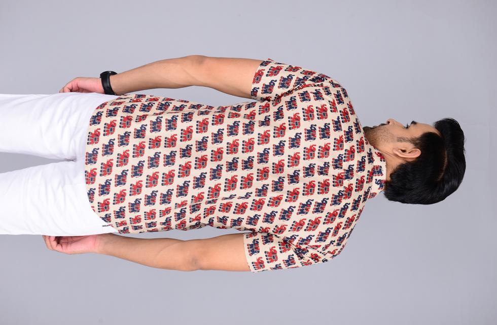 pAttractive Men Jaipuri Printed Shirt
