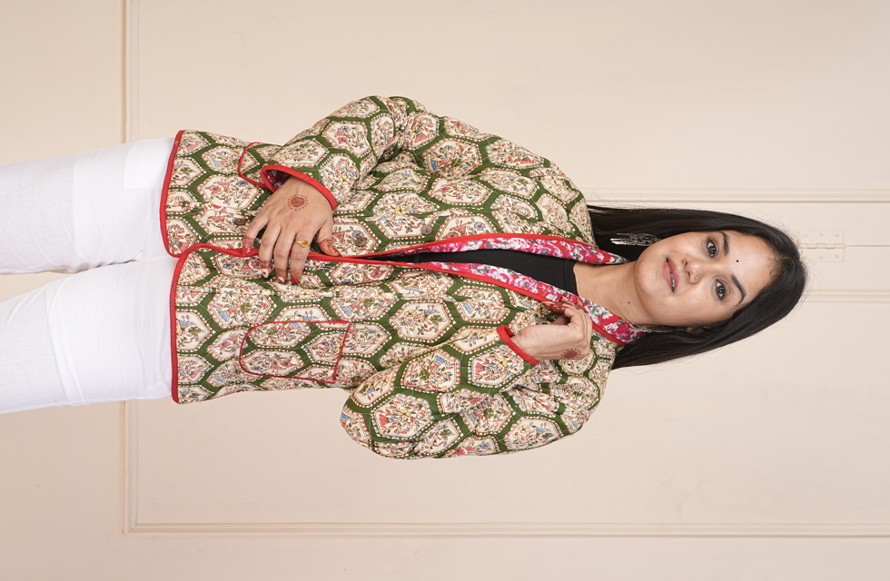 pDazzling Quilted Jacket In Red