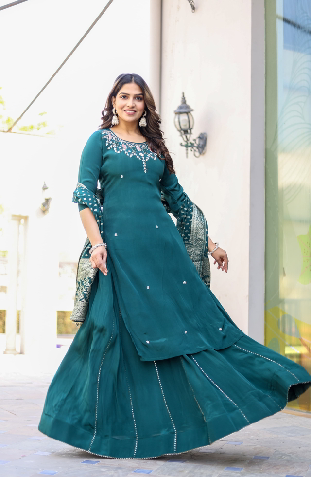 pStylish Suit Set With Skirt
